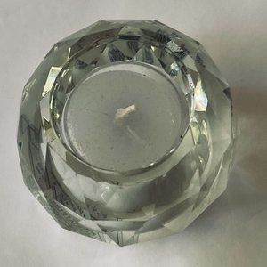 SHANNON Crystal Clear Prism Faceted Votive Candle/Tea Light Holder NWT